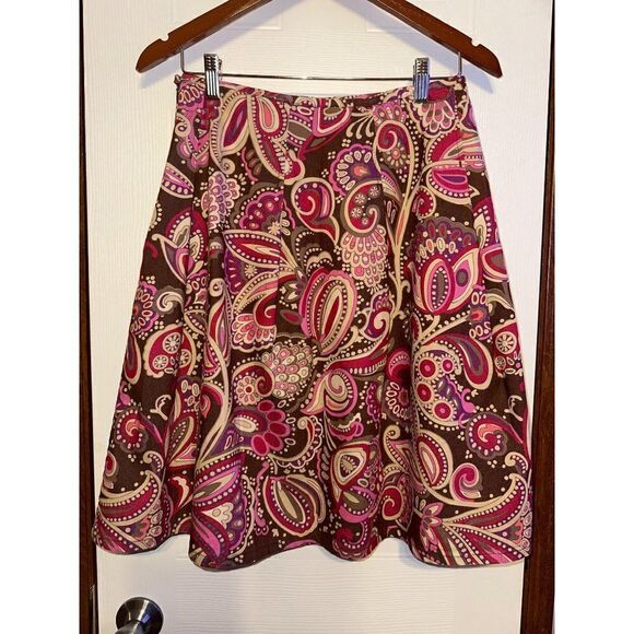 W Work to Weekend A-Line Geometric Multi-Color Pleated Skirt Size 4 - Picture 4 of 6